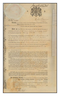A sample of an Historic Crown Grant: Written Document